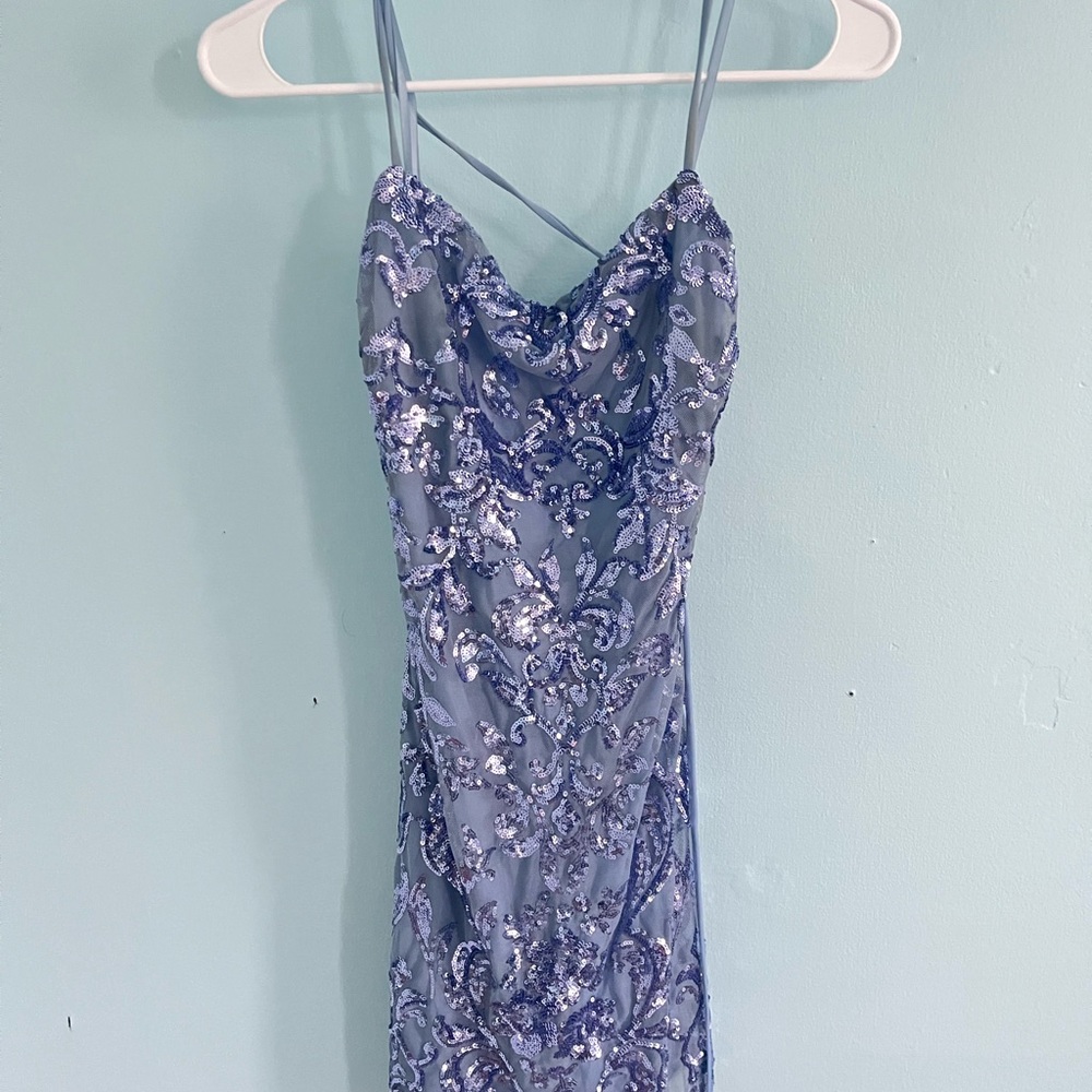 Elegant Blue Sequin Dress